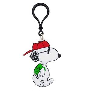 Peanuts Snoopy Joe Cool Sunglasses Red Hat Backpack Rubber 3" Bag Charm Keychain